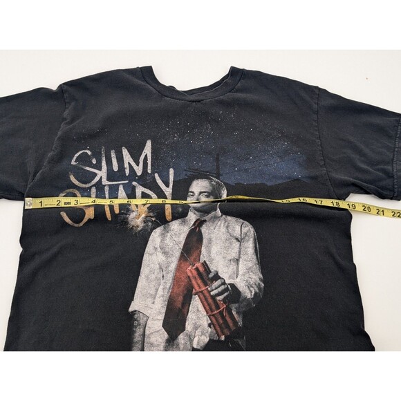 Eminem Slim Shady Black Short Sleeve Graphic Fireworks Face T-Shirt Size Small - Picture 4 of 5